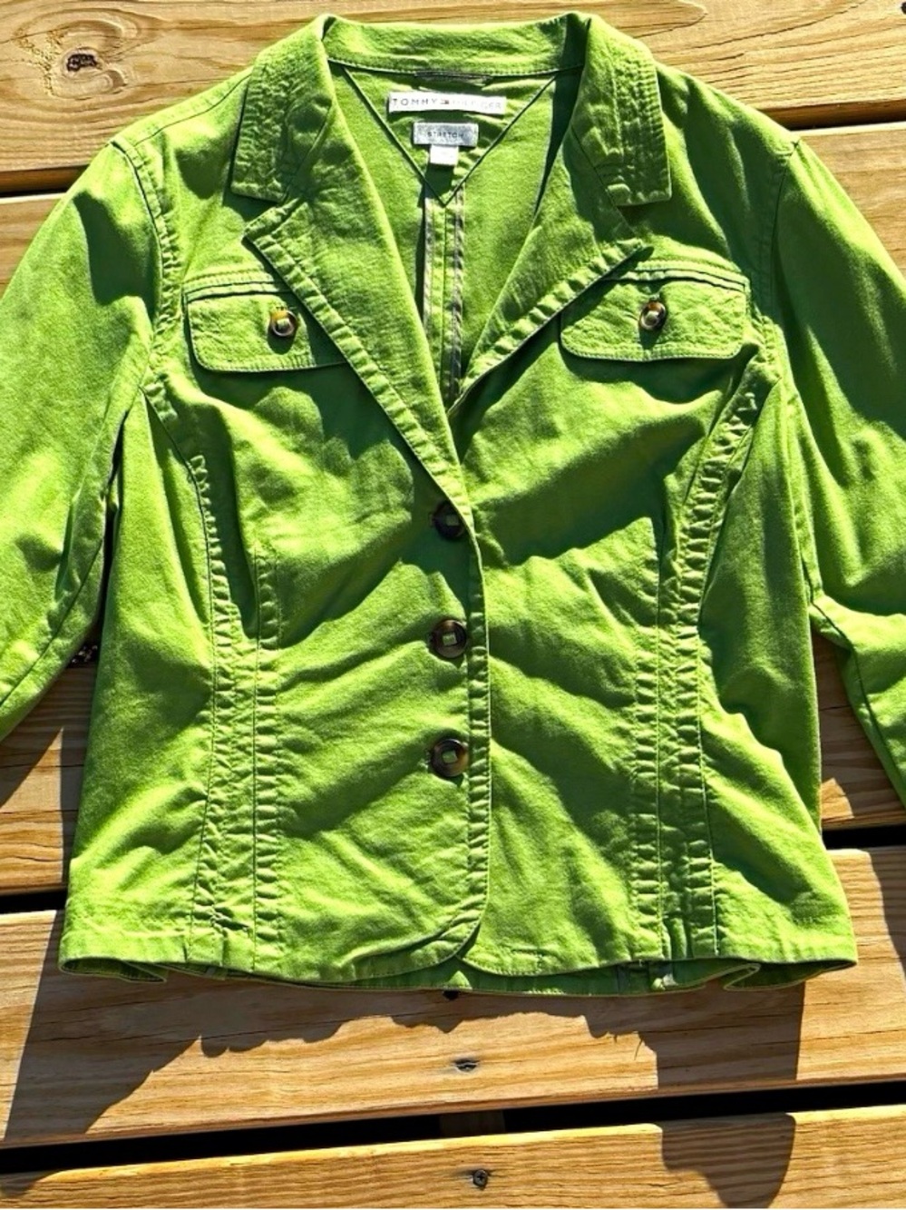 Tommy Hilfiger Girls' Bright Lime Green Blazer Jacket